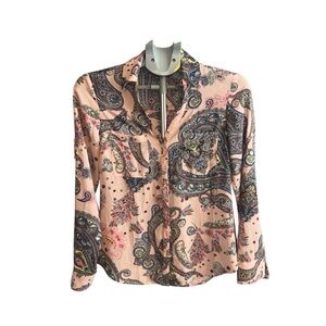 Express Pink Paisley Button-Down Shirt